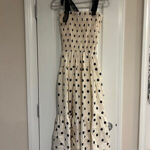 Polka Dot Sundress with Black Straps